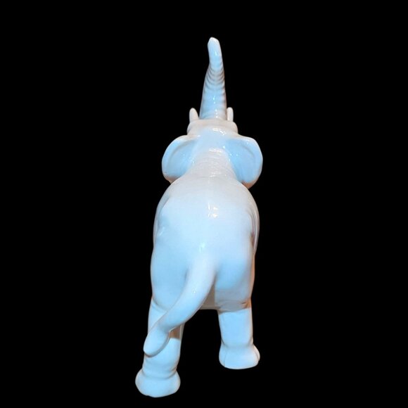 Antique Porcelain Grafenthal WHITE ELEPHANT Germany Figurine Trunk Raised Gloss - Picture 3 of 7